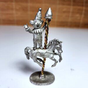 Spoontiques 1984 Pewter Clown on a Carousel Horse 3 1/4" Tall